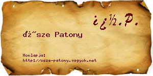 Ősze Patony névjegykártya